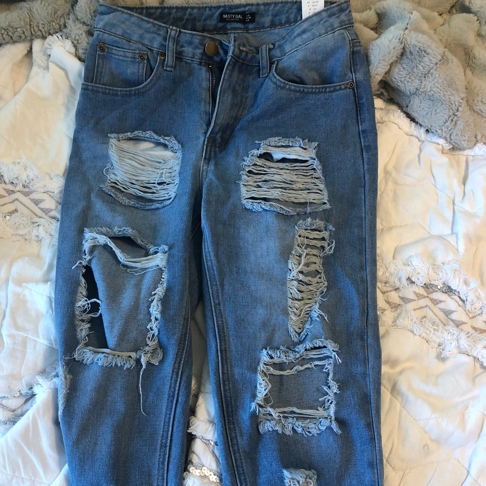 Nasty gal high waisted ripped jeans